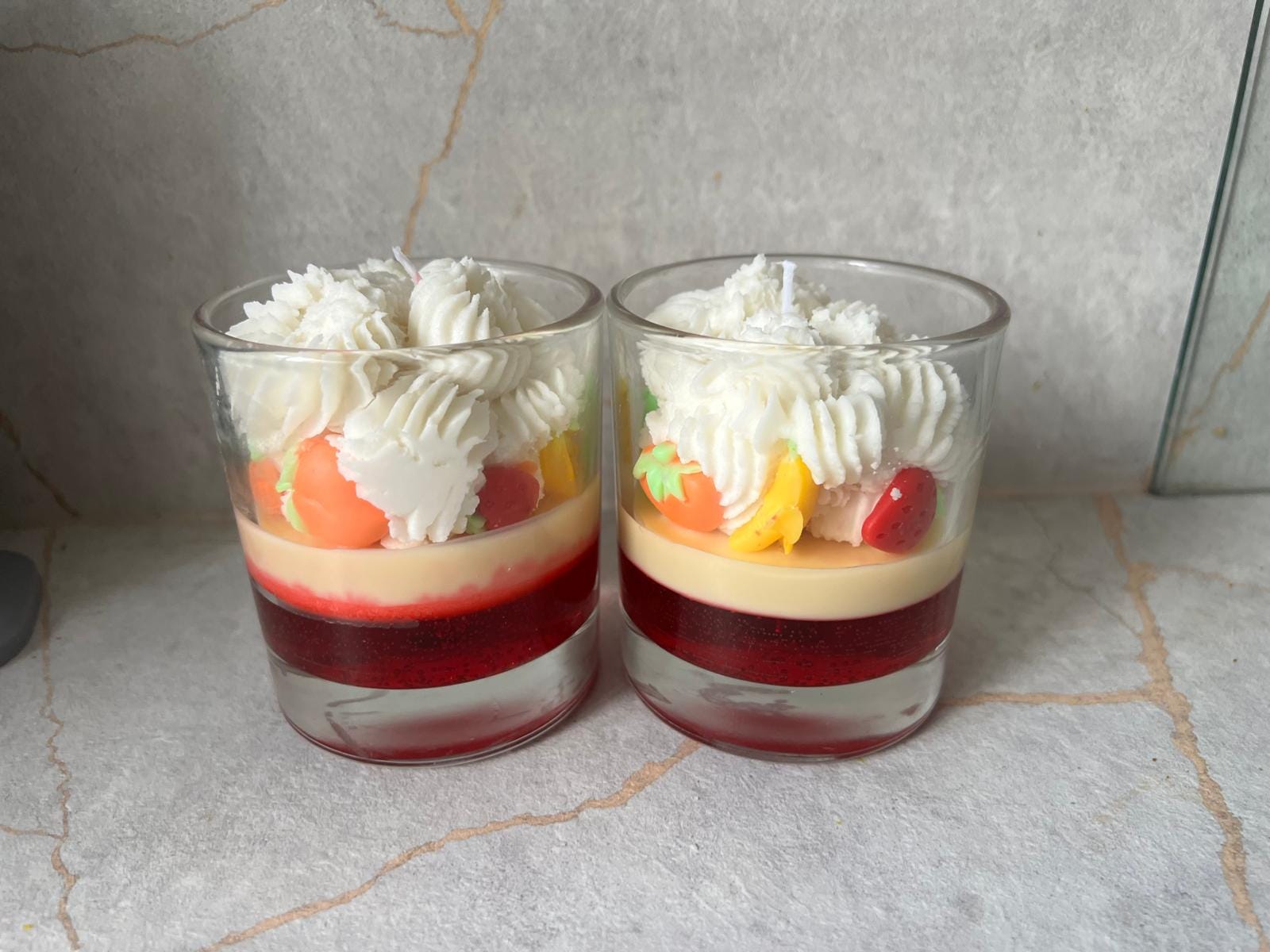 Strawberry Trifle Candle: Sweet Dessert Scented Soy Candle, Handmade UK